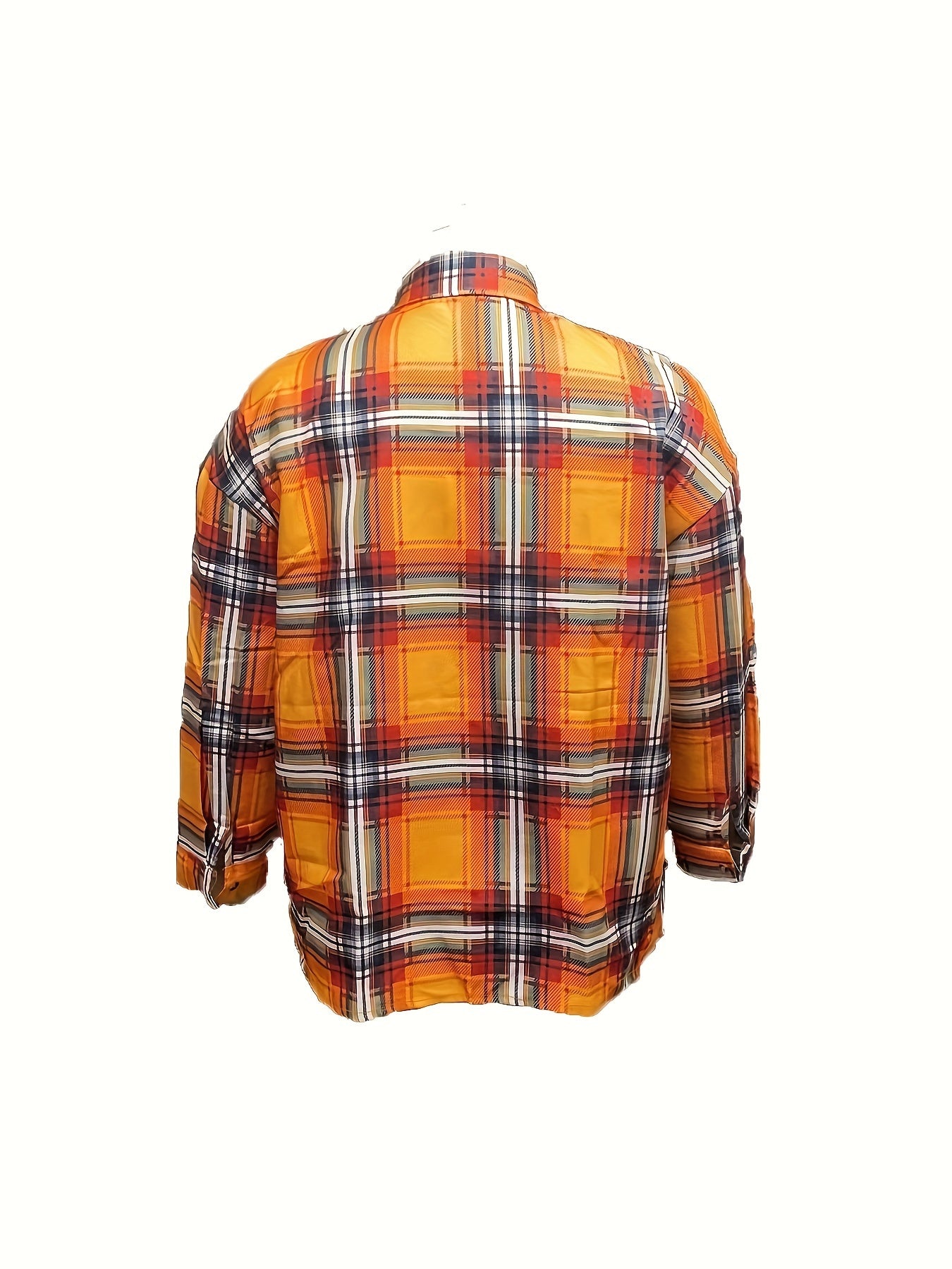  Plaid Print Long Sleeve Button Up Shirt