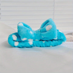 Coral Fleece Headband Bowknot Hair Band for Skincare