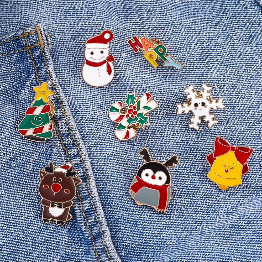 Men's Christmas Pattern Red Alloy Pin
