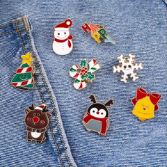 Men's Christmas Pattern Red Alloy Pin