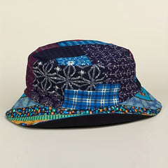 Boho Print Reversible Bucket Hat Vintage Stitching Lightweight Basin Hats