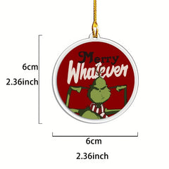 1pc Christmas Green Acrylic Funny Decoration Pendant