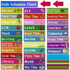 Classroom Calendar & Schedule Set with Pattern Cards & Storage Pocket