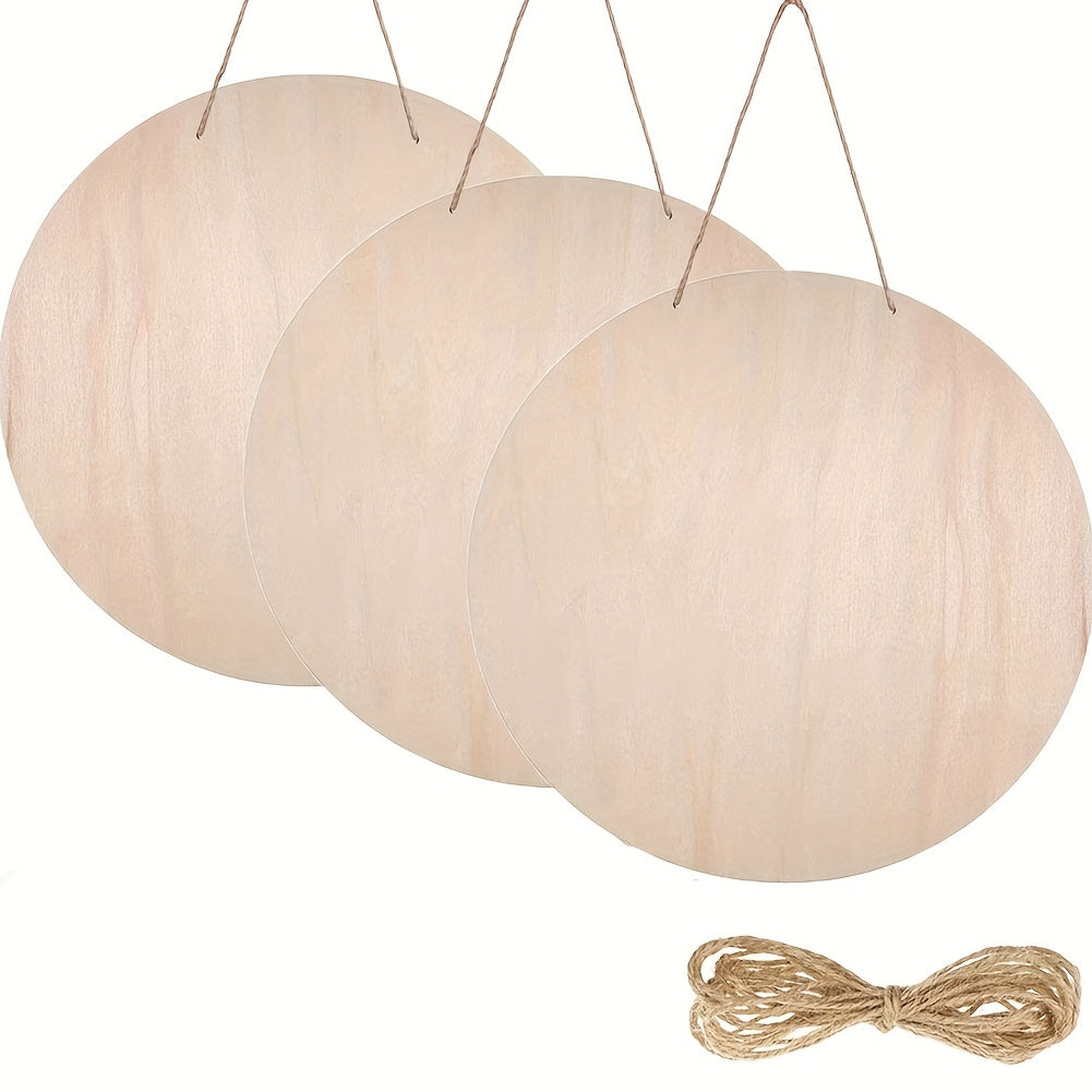 DIY Wooden Circle Sign Unfinished Blank Wood Slices Round Wood Hanging Sign