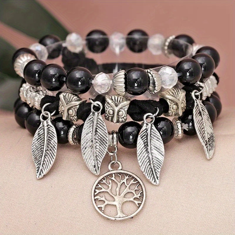 Bohemian Style Owl Beaded Bracelet For Party