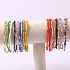 Colorful Glass Bead Bracelet Anklet Boho Accessories