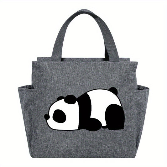 Cartoon Panda Lunch Bag Insulated Cooler Tote for Office School Picnic Camping