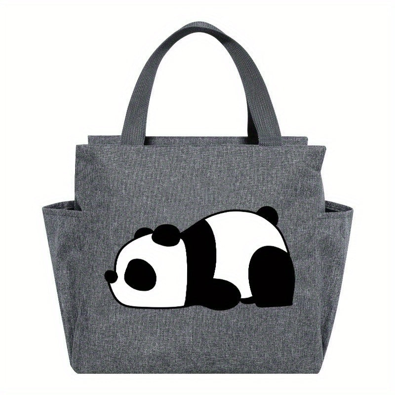 Cartoon Panda Lunch Bag Insulated Cooler Tote for Office School Picnic Camping