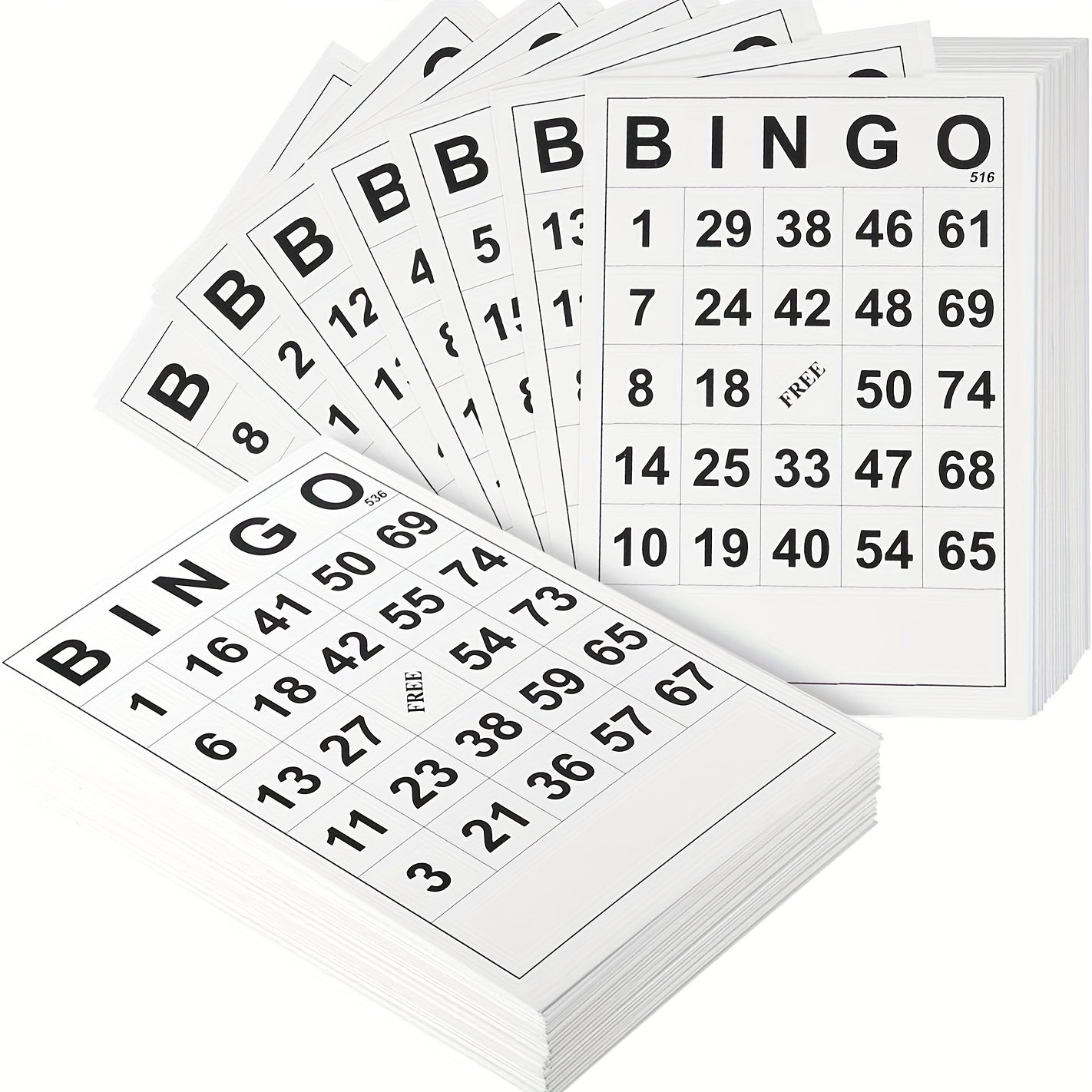 60Pcs Bingo Paper Game Cards Family Bingo Game Card With Unique Numbers