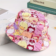 Kids Animal Pattern Reversible Sun Hat for Outdoor Travel