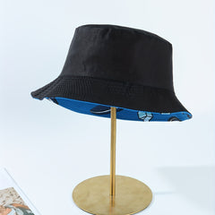 Reversible Biscuit Print Bucket Hat Casual Sun Hat Unisex Travel Beach Hats