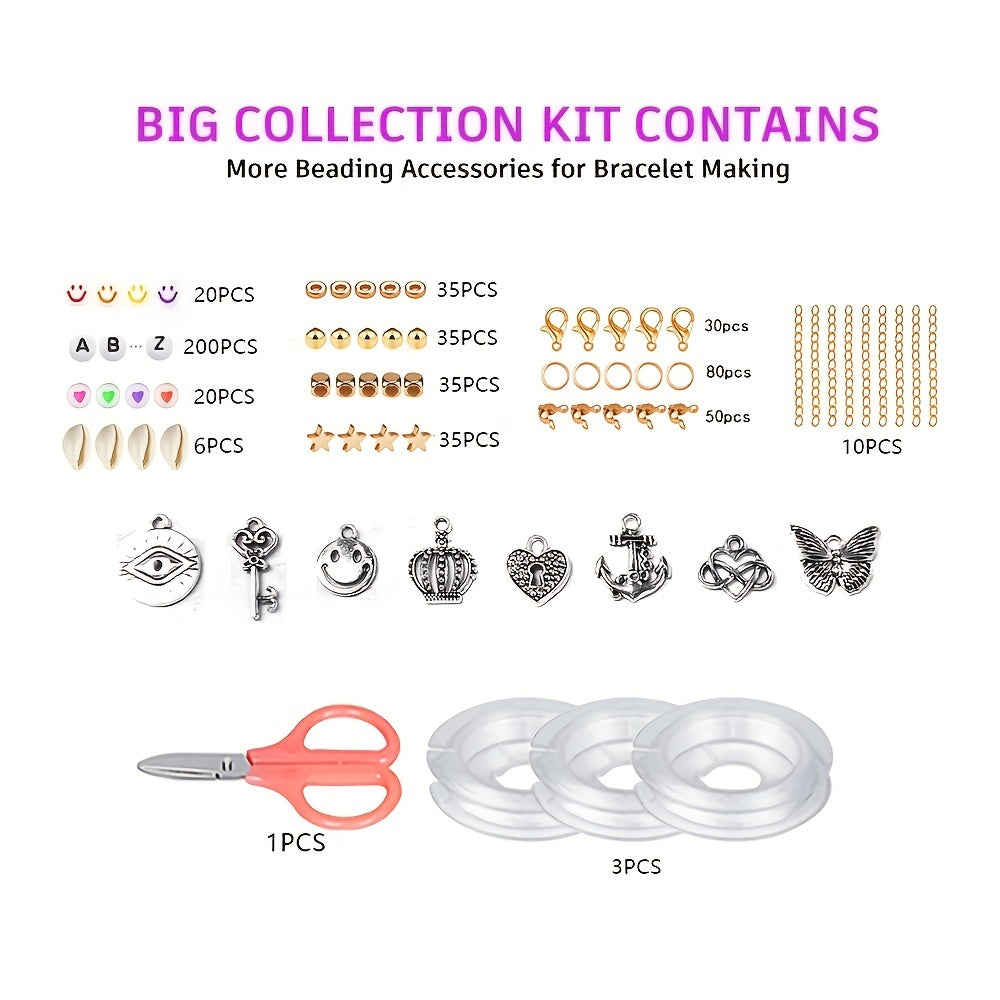 14400pcs 144 Color DIY Bracelet Charm Making Kit Flat Circular Polymer Clay Ston