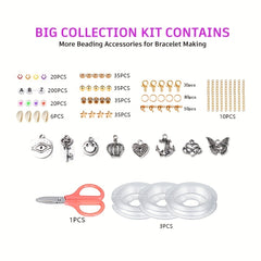 14400pcs 144 Color DIY Bracelet Charm Making Kit Flat Circular Polymer Clay Ston
