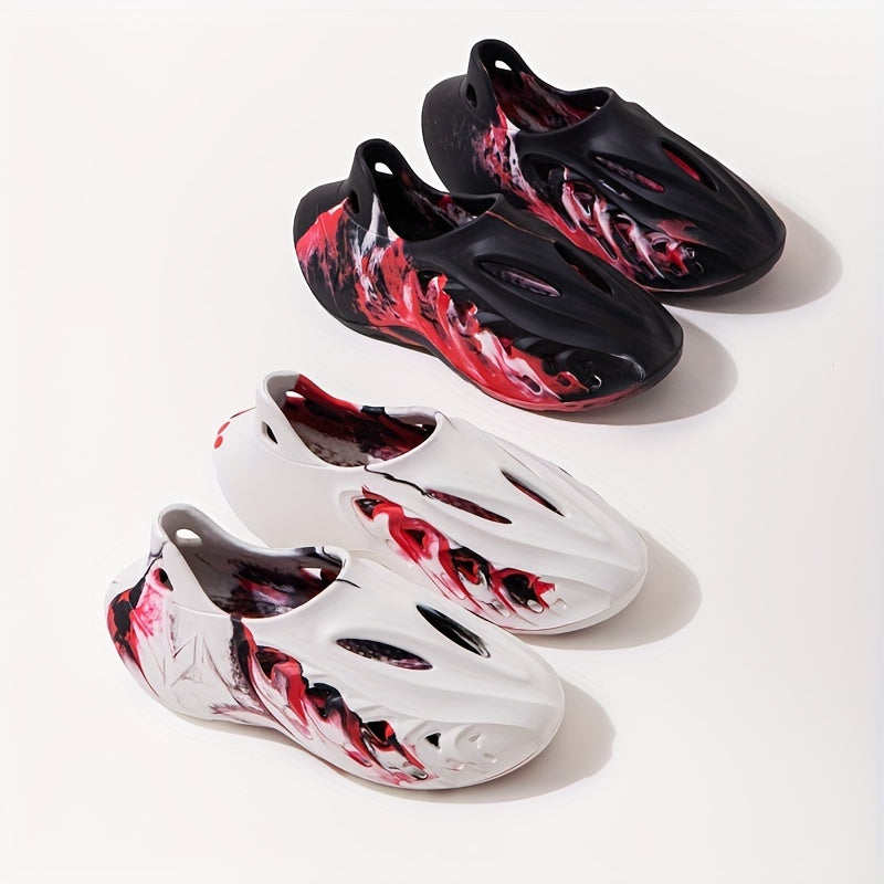 Men's Tie Dye Foam Runners Cut Out Walking Shoes