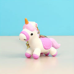 Cartoon Unicorn Pony Keychain Animal Key Ring Purse Handbag Car Charm Gift