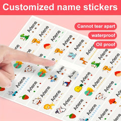 Custom Name Stickers Waterproof Cartoon Pattern Label