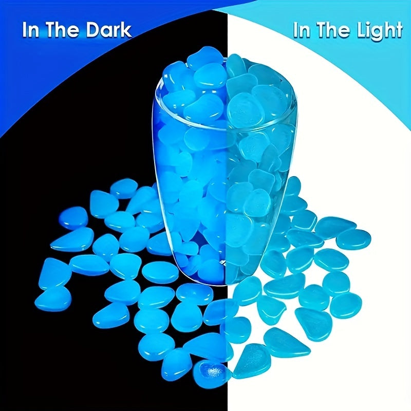 100pcs Light Luminous Glowing Stones Multicolor Glow Stone for Gardens