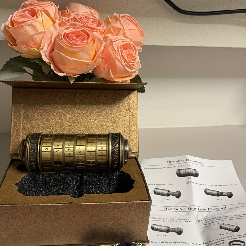Copper Engraved Cipher Puzzle Roll for Escape Room - Ideal Romantic Gift