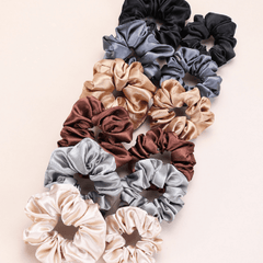 12pcs Silky Satin Scrunchies Large Scrunchies Colorful Hair Accessories