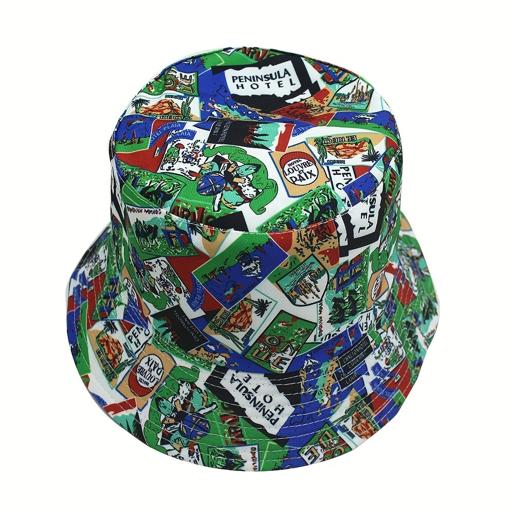Hawaii Green Print Reversible Bucket Hat for Women & Men