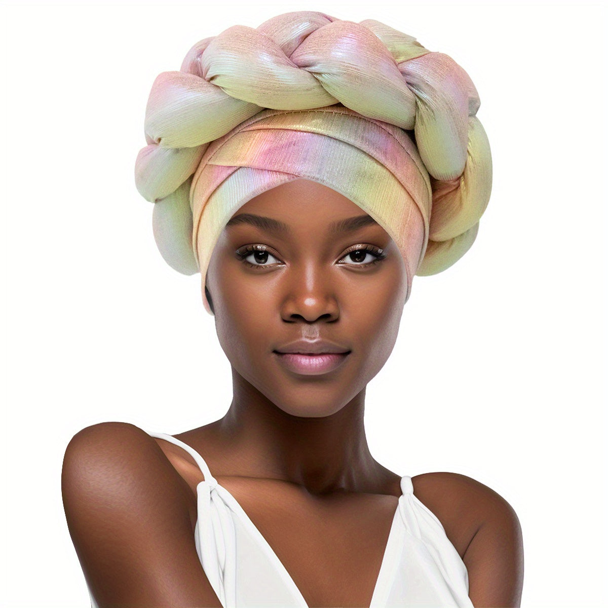 Bright Gradient Turban Cap Elastic Head Scarf