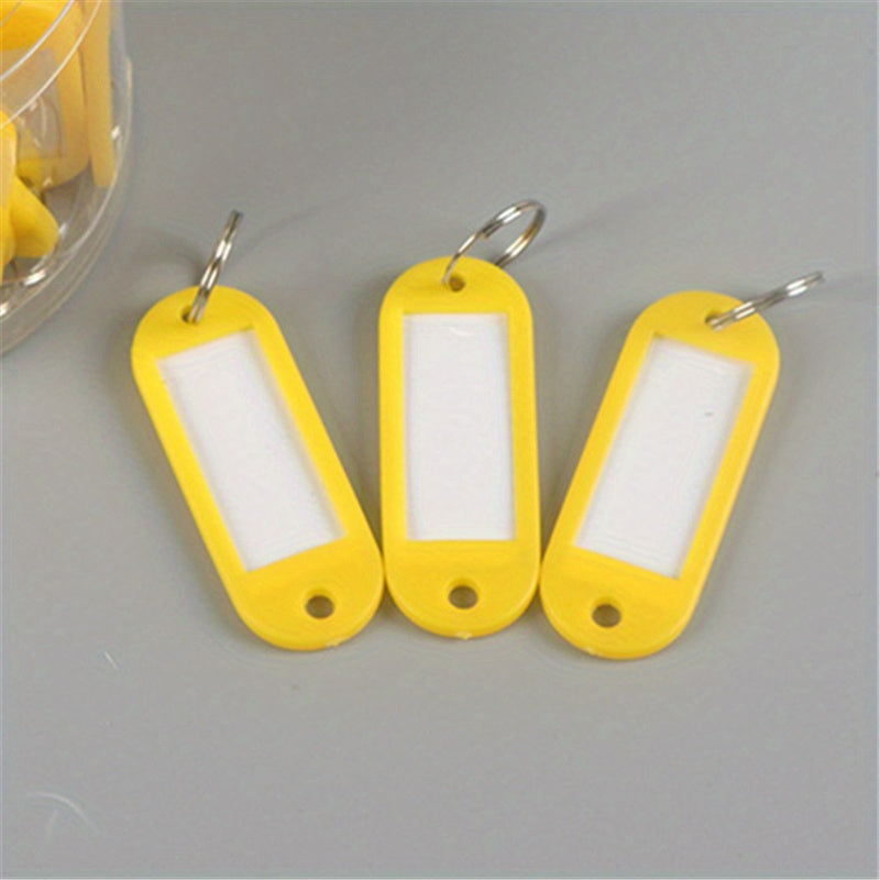 50pcs Key Tags With Split Ring Keyring Labels Fobs Writable Paper Card Keychain