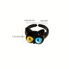 Girls Boys Teen Retro Cat Eyes Ring Jewelry Accessories For Gift Party