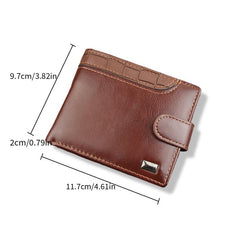 Men's Crocodile Style PU Leather Wallet With Zipper Card Slots