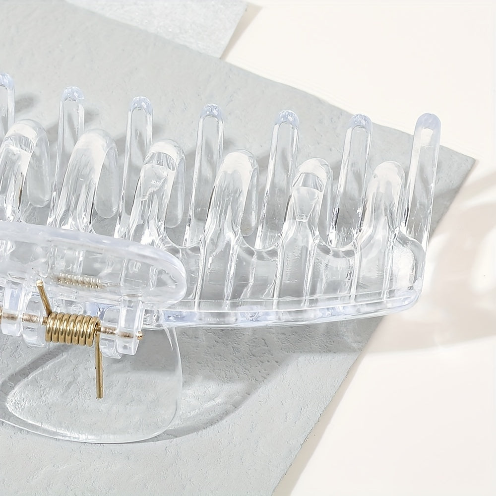 3pcs Transparent Cross Square Hair Claw Hair Clip for Women