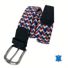 Elastic Sky Square Plaited Belt Men's Canvas Woven Belt