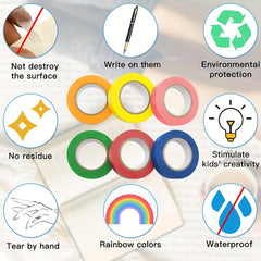6pcs Rainbow Painter's Tape Roll for DIY Decoration - Art Supplies