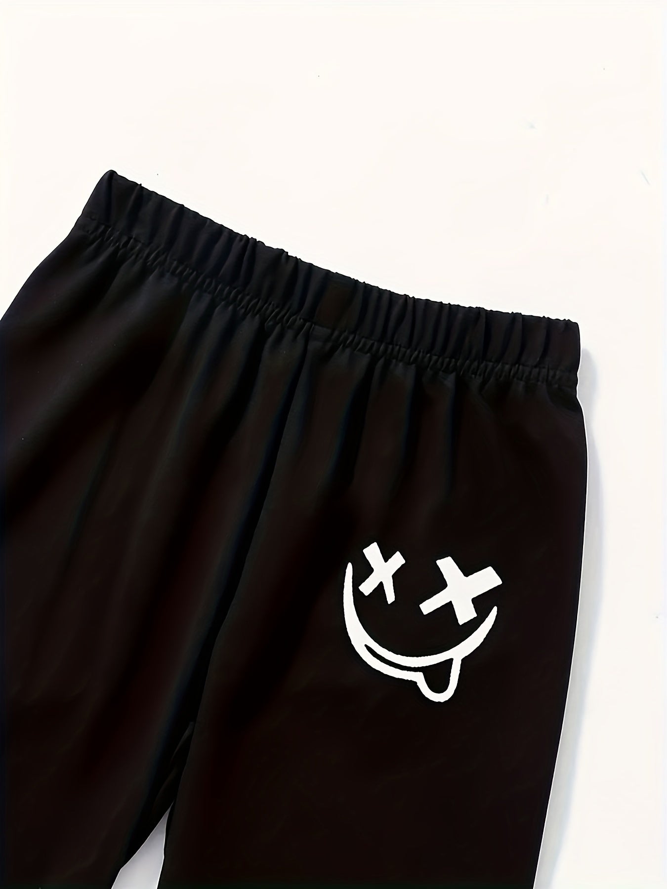 3pcs Boys Smiling Print Active Sweatpants Comfortable Jogger Pants
