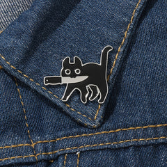 Cat Cartoon Enamel Pins for Backpacks Lapel Funny Brooch Gift