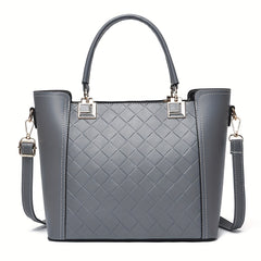 3pcs Tote Bag Inner Bag Clutch Purse Set PU Leather Textured Satchel Bag