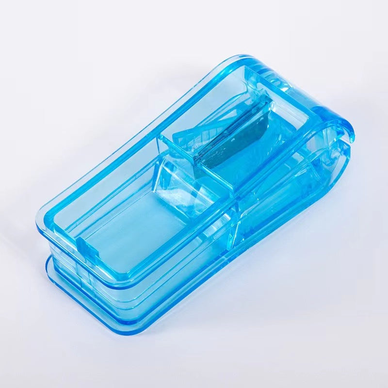 Transparent Pill Crusher & Cutter with Holder Case