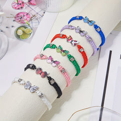 Butterfly Charm Rhinestones Adjustable Bracelet Boho Style