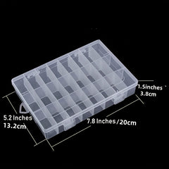 Clear Plastic Organizer Storage Box 24 Grids Washi Tape Jewelry