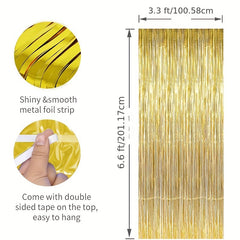Pink Birthday Decorations Happy Birthday Banner Metallic Fringe Curtains