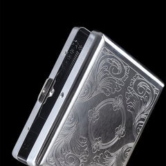 Men's 20 Pack Steel Cigarette Case, Stress Resistant, Silver Gray