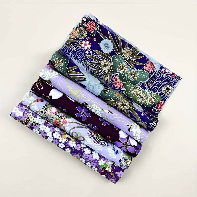 5pcs Printed Cotton Quilting Fabric DIY Sewing Scrapbooking Craft Patchwork