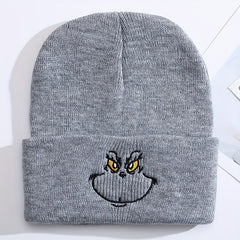 Embroidered Ski Knit Cap Beanie Hat Keep Warm Men Women