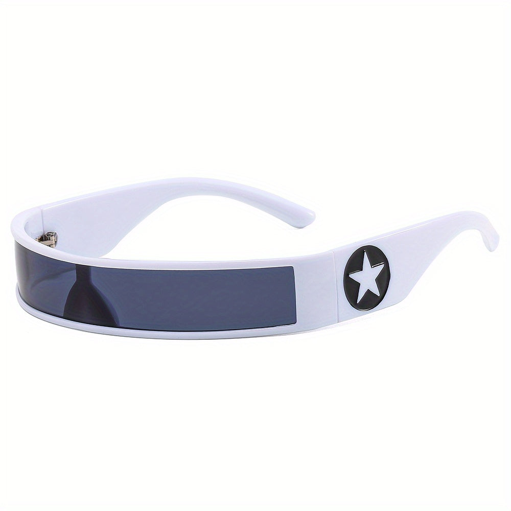 Star Pattern Wrap Sunglasses Y2K Cyberpunk Glasses