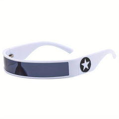 Star Pattern Wrap Sunglasses Y2K Cyberpunk Glasses