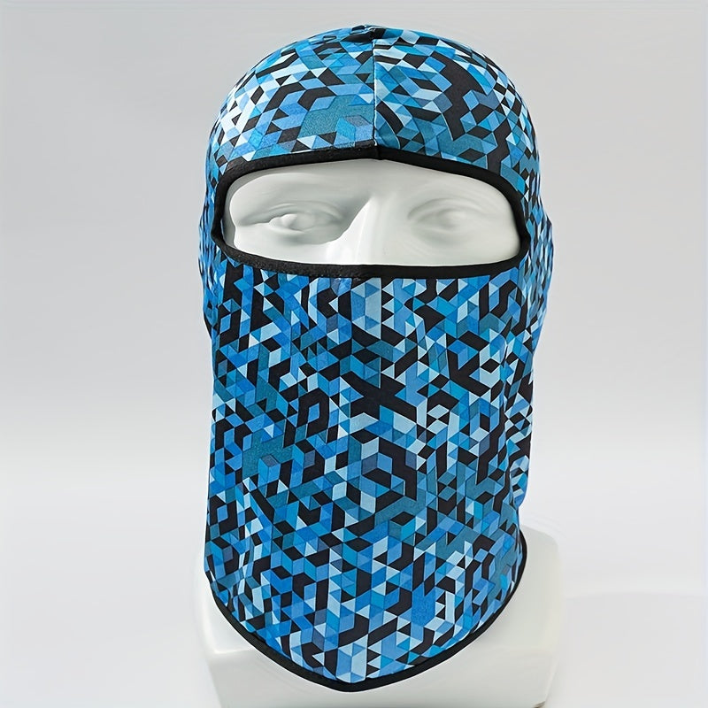 Camouflage Plaid Pullover Hat Men's Sun Protection Mask Hat