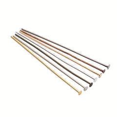 100pcs Silver/Gold/Rhodium Headpins Jewelry Findings DIY Supplies