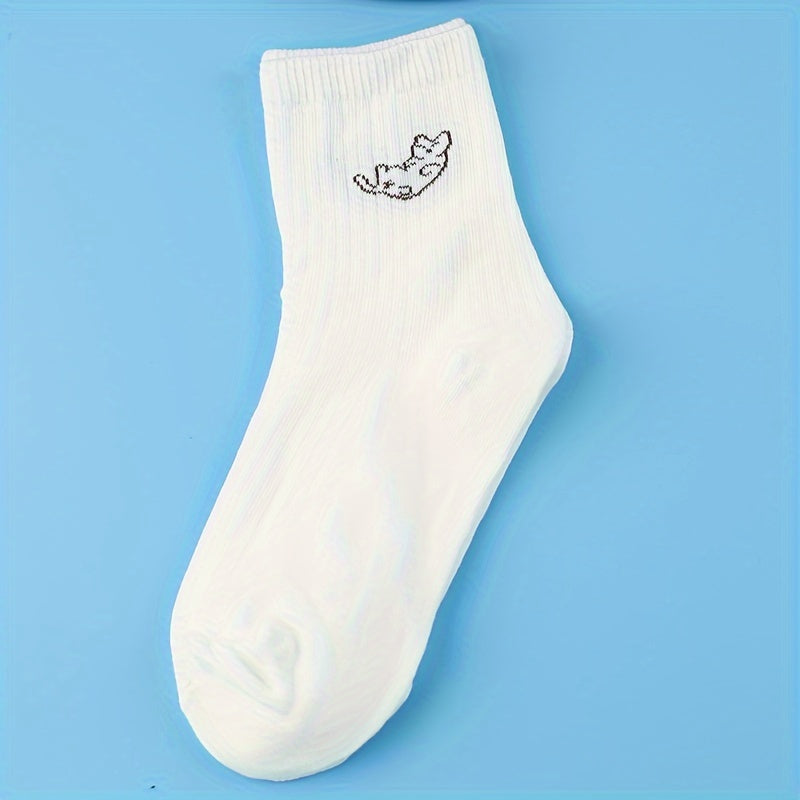 3 Pairs Cat Print Socks Women's Stocking