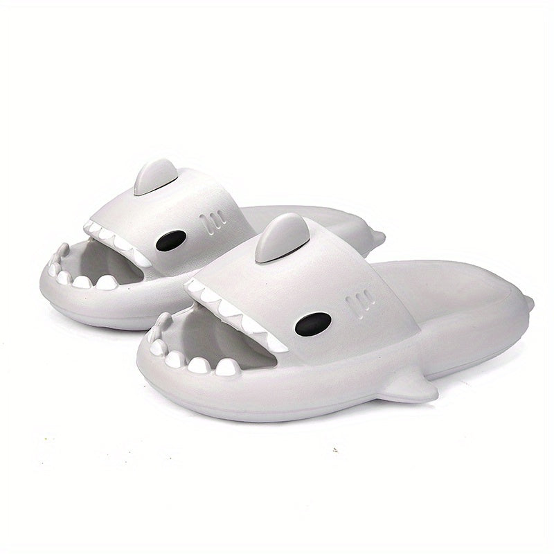 Women's Solid Cloud Shark Slides Soft Open Toe Non Slip Quick Drying Slides