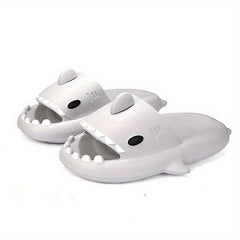 Women's Solid Cloud Shark Slides Soft Open Toe Non Slip Quick Drying Slides