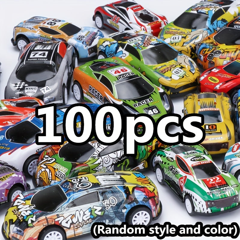 50 Pull Back Toy Cars with Storage Box - Christmas Halloween Thanksgiving Random
