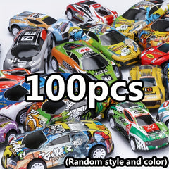 50 Pull Back Toy Cars with Storage Box - Christmas Halloween Thanksgiving Random